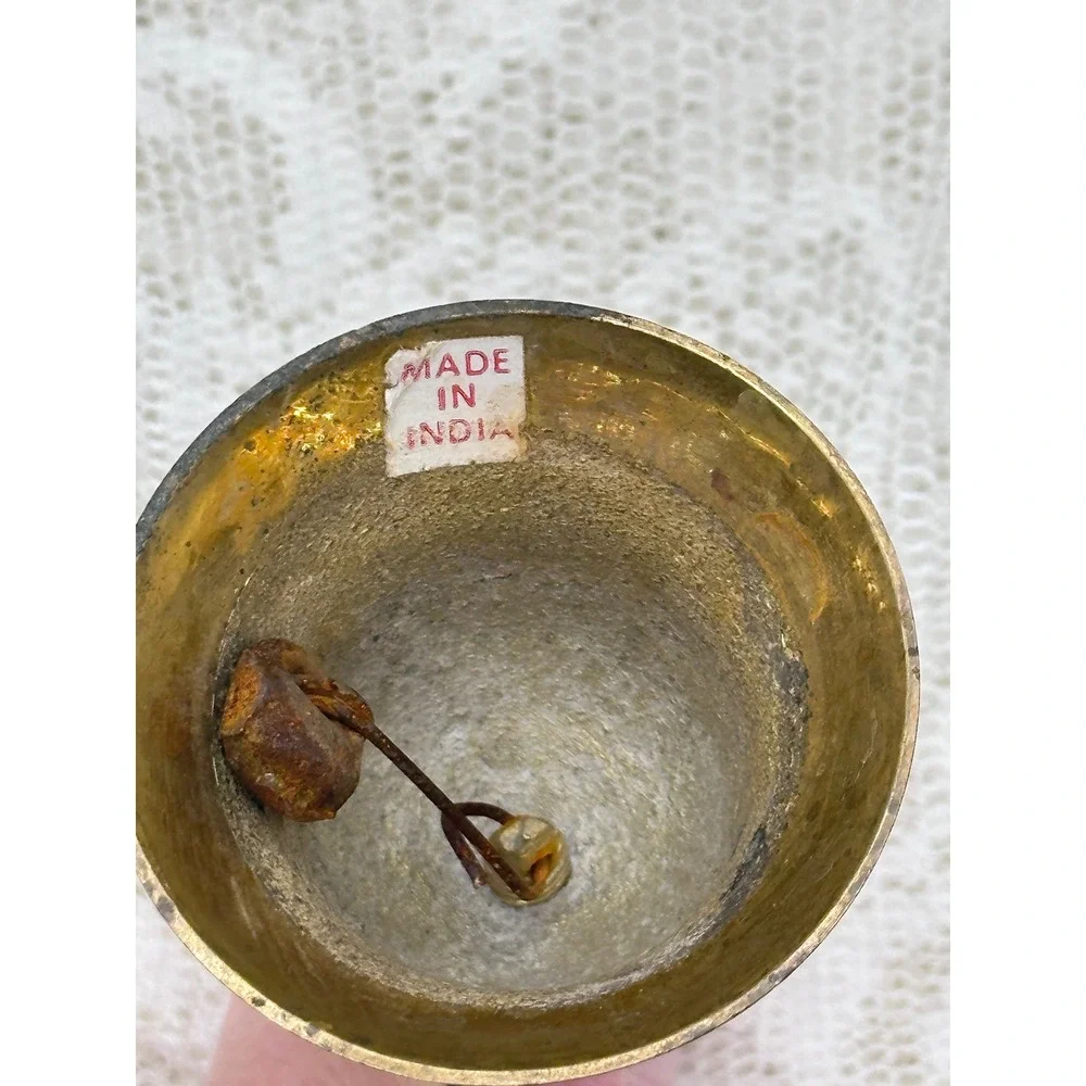 Vintage Brass Sailboat Hand Bell Nautical Maritime Decor Made in India 4.25